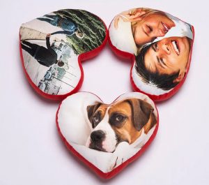 Custom printed heart cushion