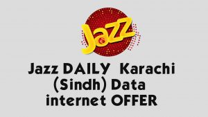 Jazz DAILY  Karachi(Sindh) Data internet OFFER