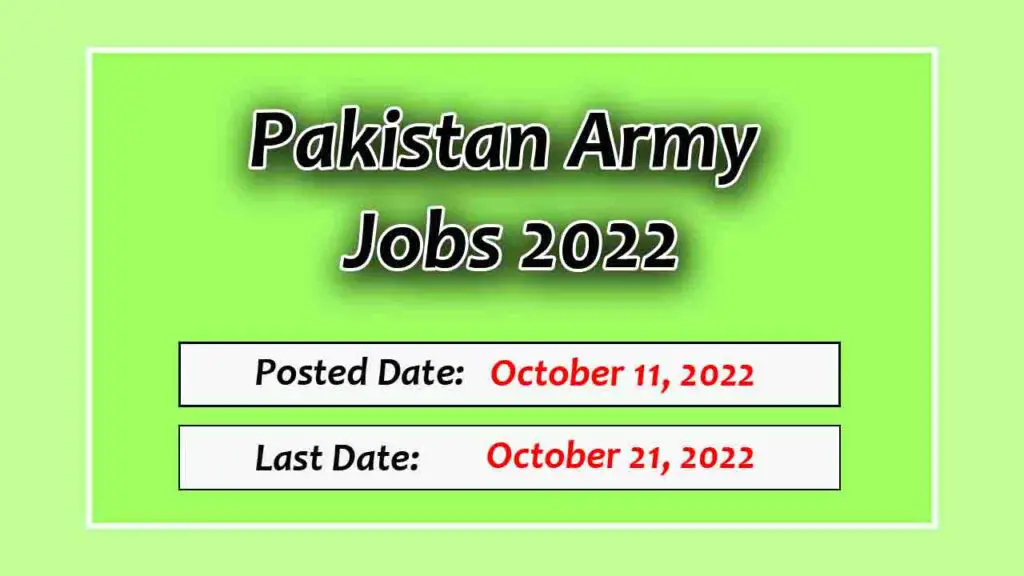 Pakistan Army Jobs 2022