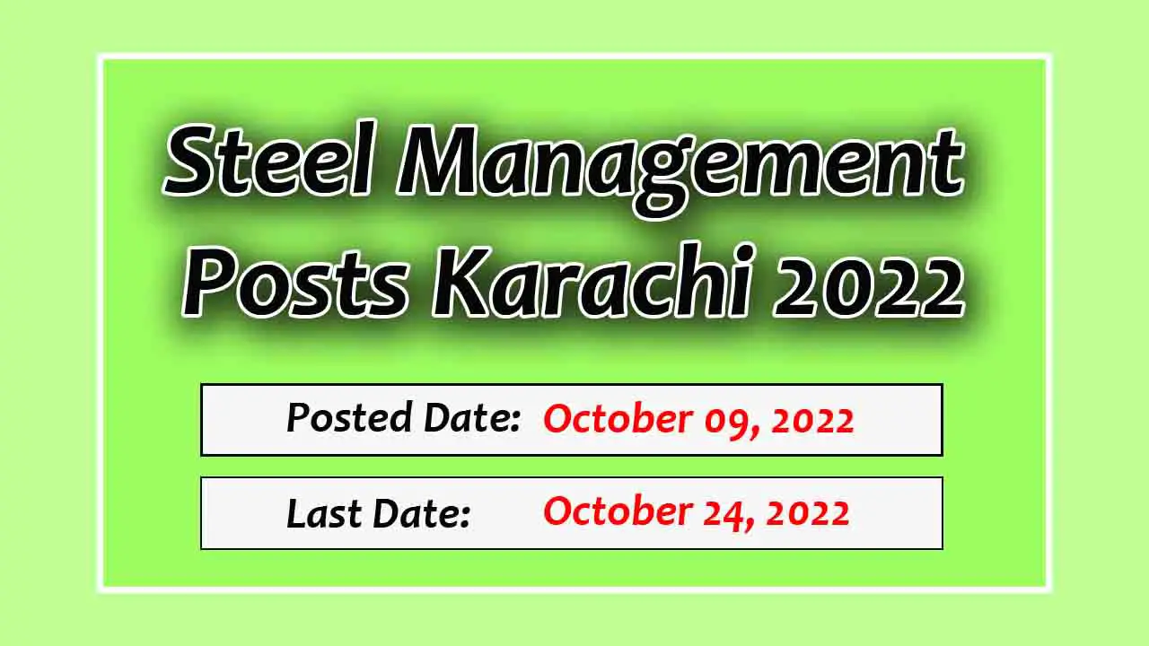 Steel Management Posts Karachi