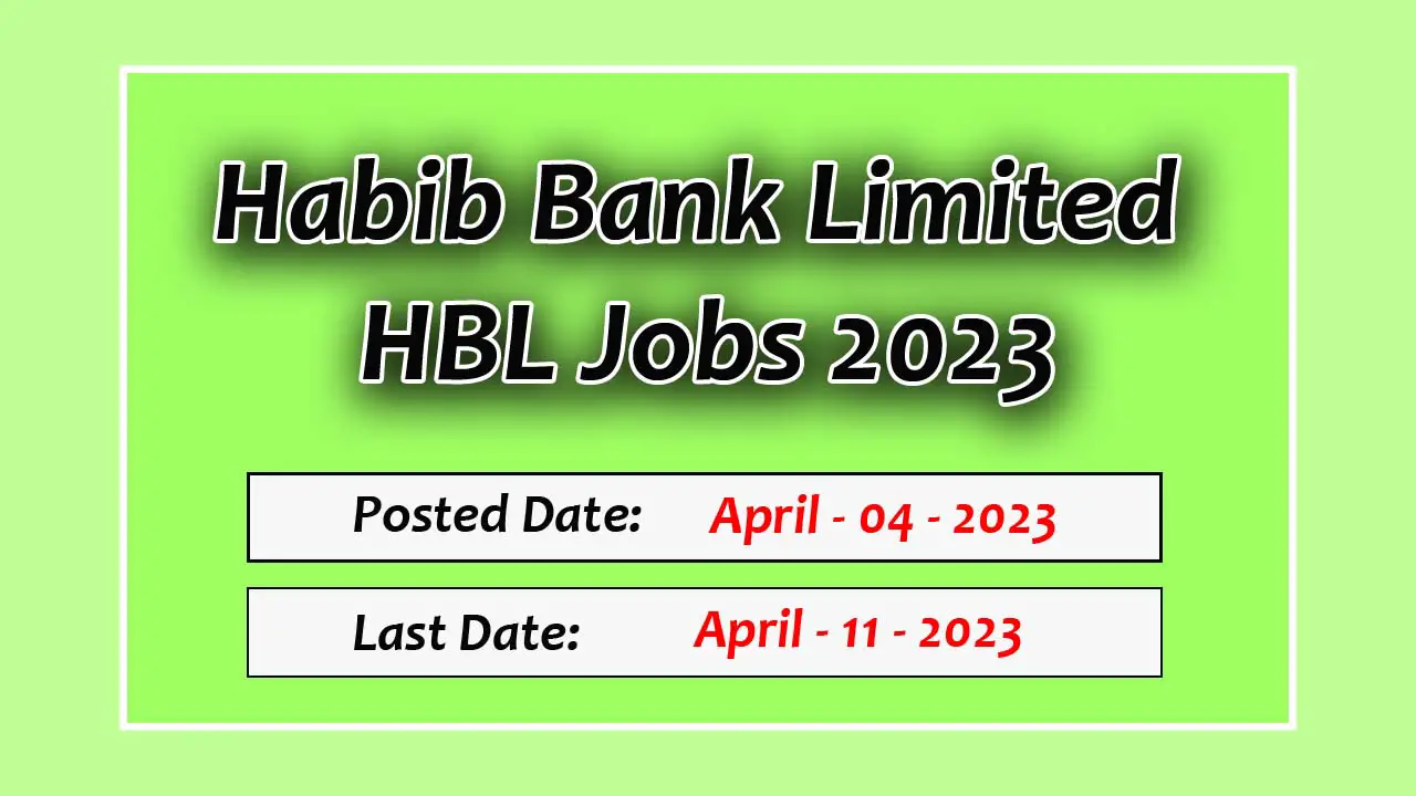 Habib Bank Limited HBL Jobs