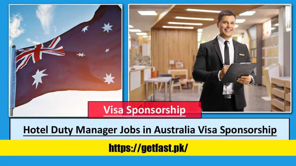 Hotel Duty Manager Jobs in Australia with Visa Sponsorship