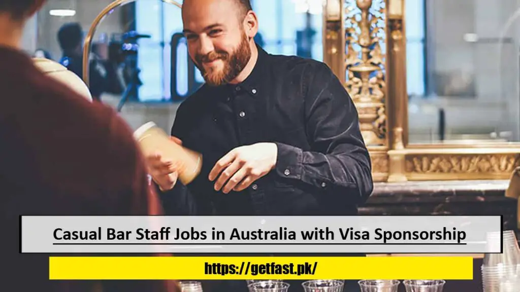 Casual Bar Staff Jobs in Australia with Visa Sponsorship