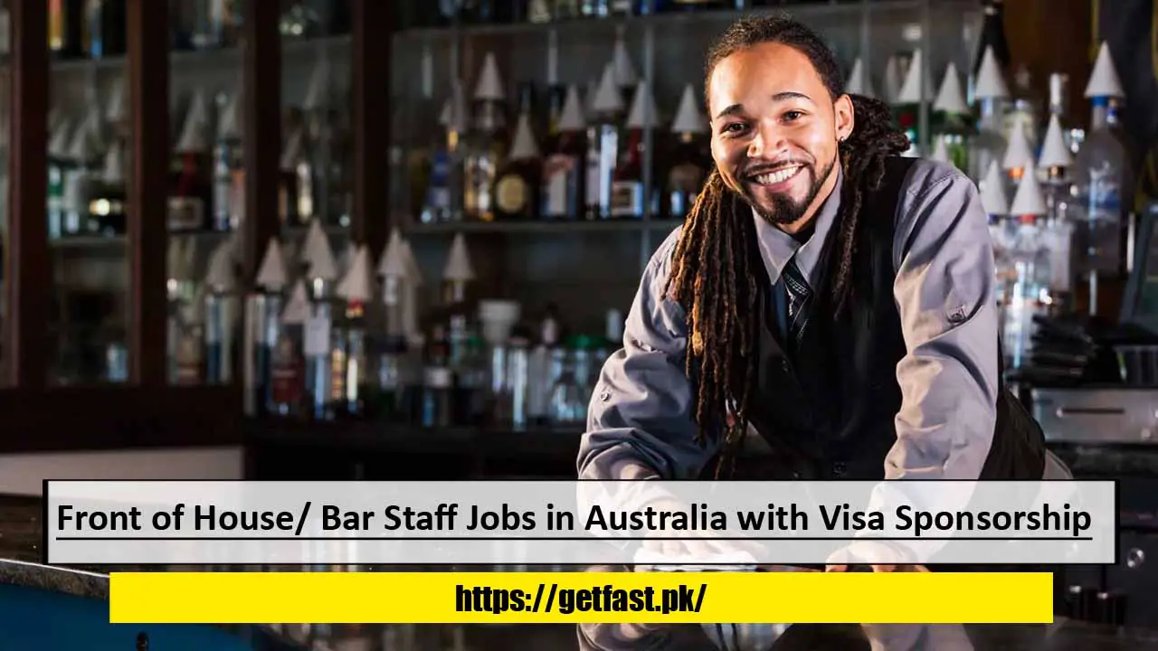 Front of House/ Bar Staff Jobs in Australia with Visa Sponsorship