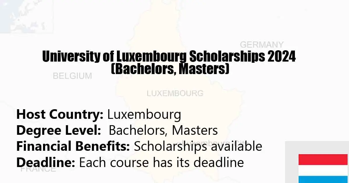 University of Luxembourg Scholarships 2024 (Bachelors, Masters)