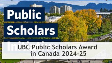 UBC Public Scholars Award in Canada 2024-25