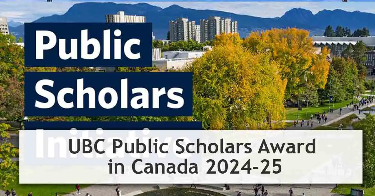 UBC Public Scholars Award in Canada 2024-25
