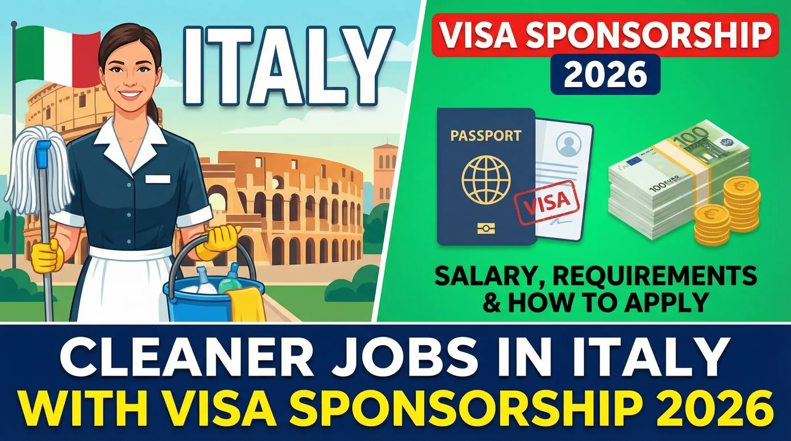 Cleaner Jobs in Italy with Visa Sponsorship 2026 – Salary, Requirements & How to Apply