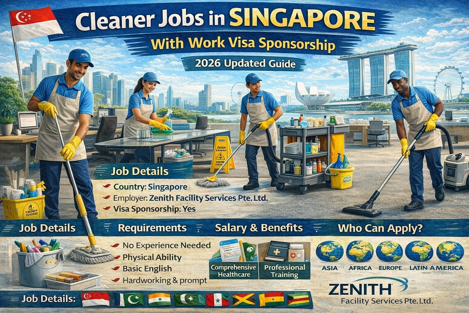 Cleaner Jobs in Singapore With Work Visa Sponsorship