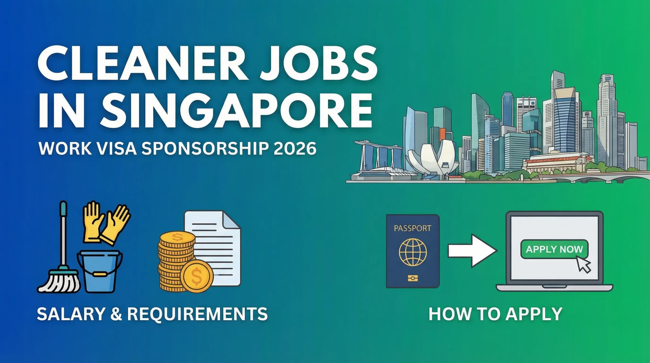 Cleaner Jobs in Singapore with Work Visa Sponsorship 2026 – Salary, Requirements & How to Apply