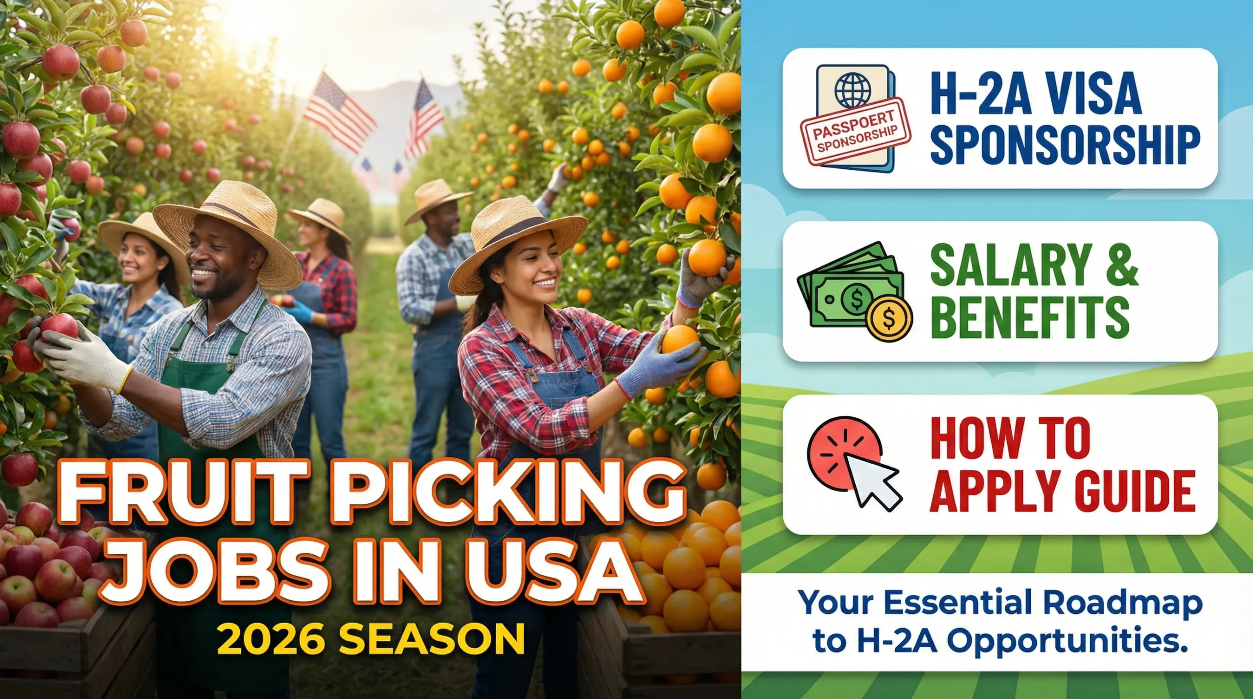 Fruit Picking Jobs in USA with Visa Sponsorship 2026 – H-2A Visa, Salary & How to Apply