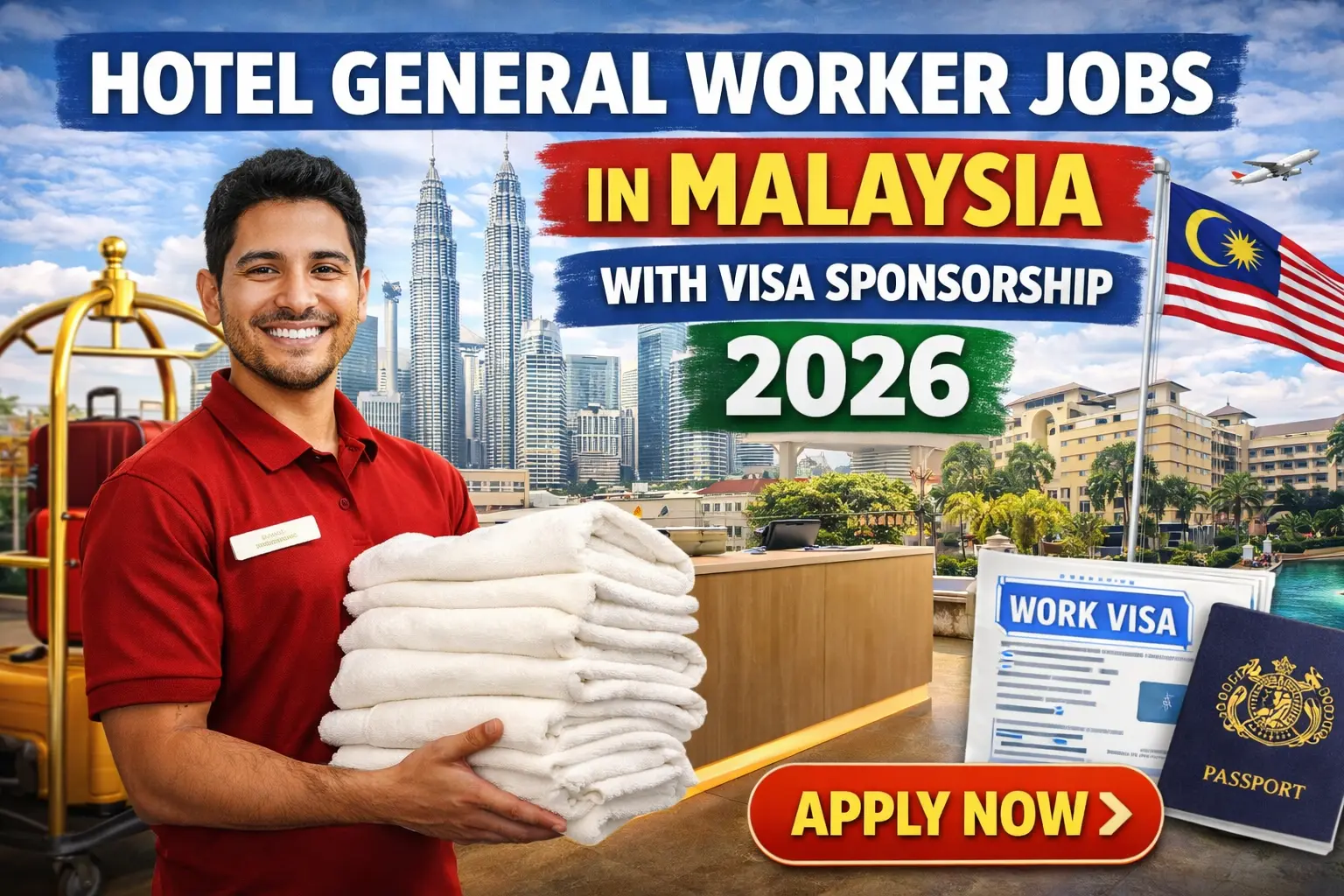 Hotel General Worker Jobs in Malaysia with Visa Sponsorship