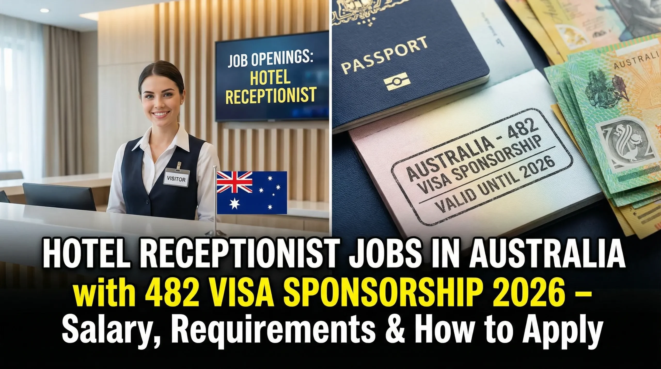 Hotel Receptionist Jobs in Australia with 482 Visa Sponsorship 2026 – Salary, Requirements & How to Apply