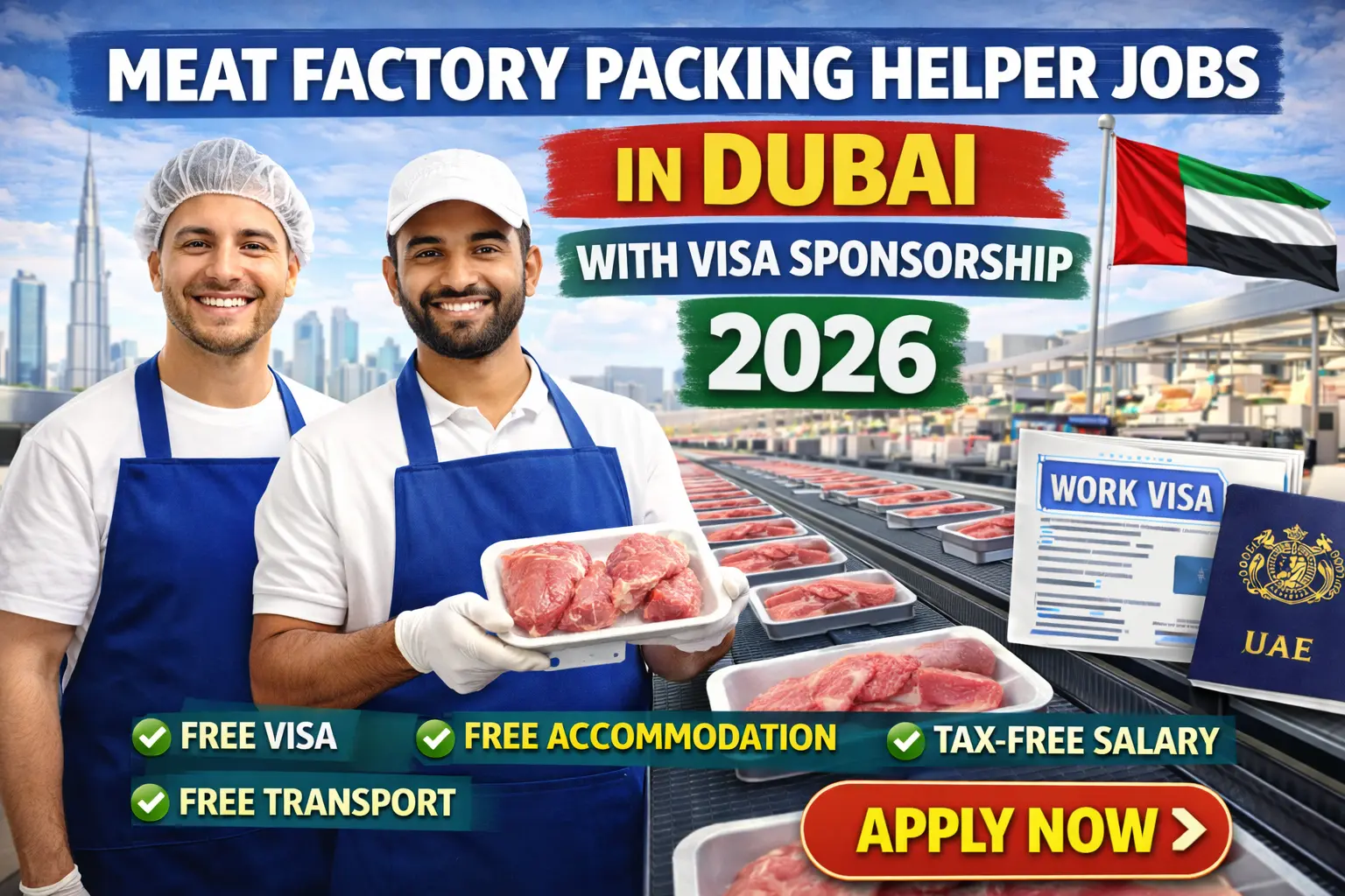 Meat Factory Packing Helper Jobs in Dubai with Visa Sponsorship