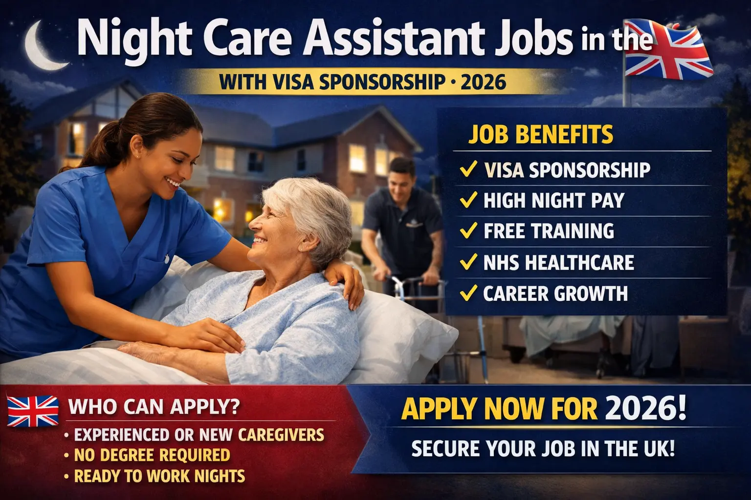 Night Care Assistant Jobs in the UK with Visa Sponsorship