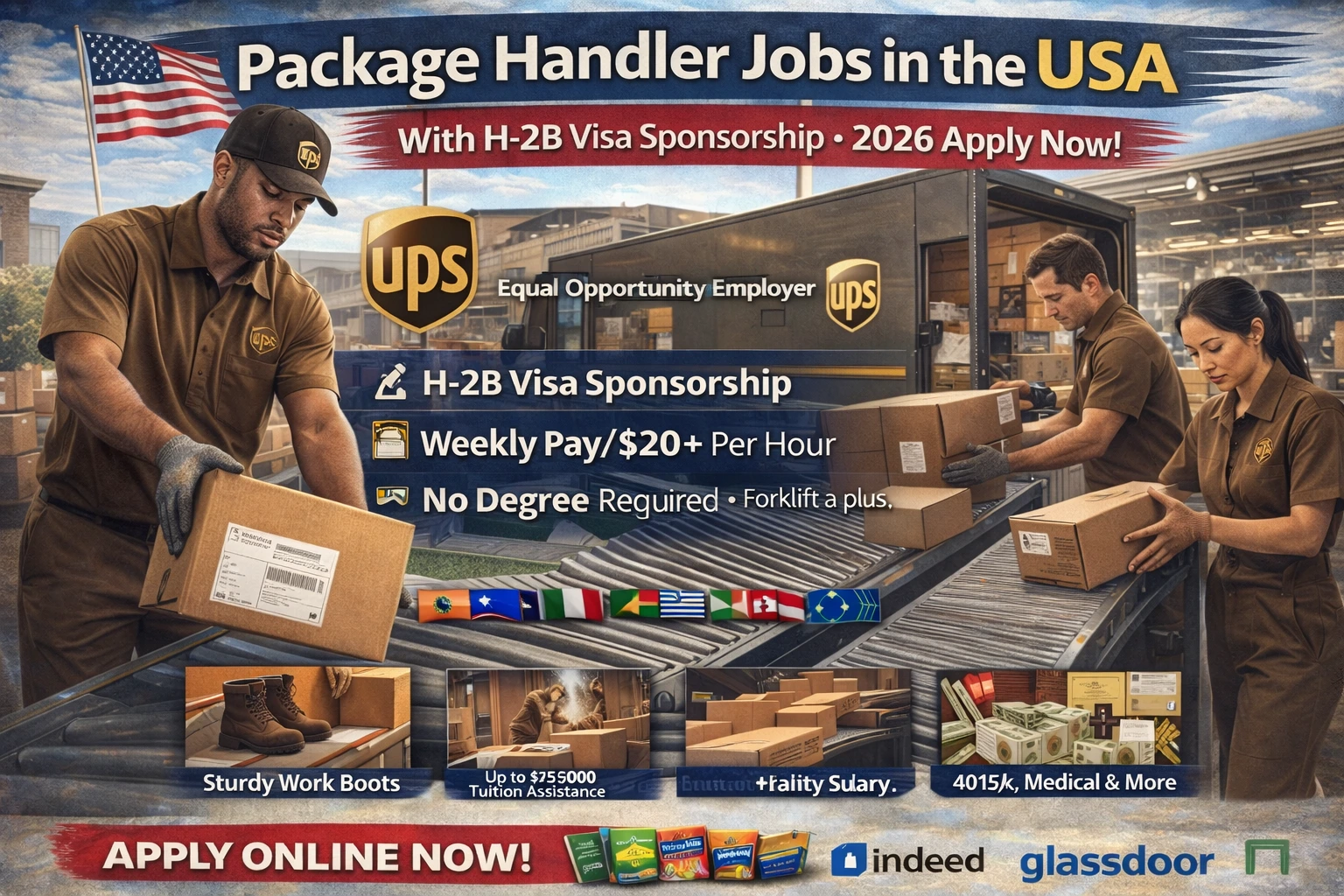 Package Handler Jobs in the USA With H-2B Visa Sponsorship