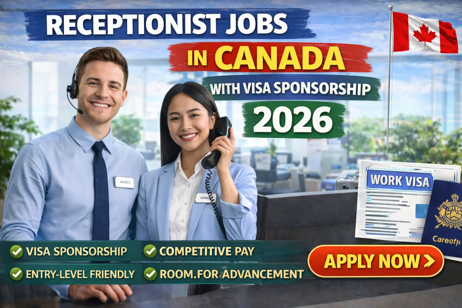 Receptionist Jobs in Canada with Visa Sponsorship