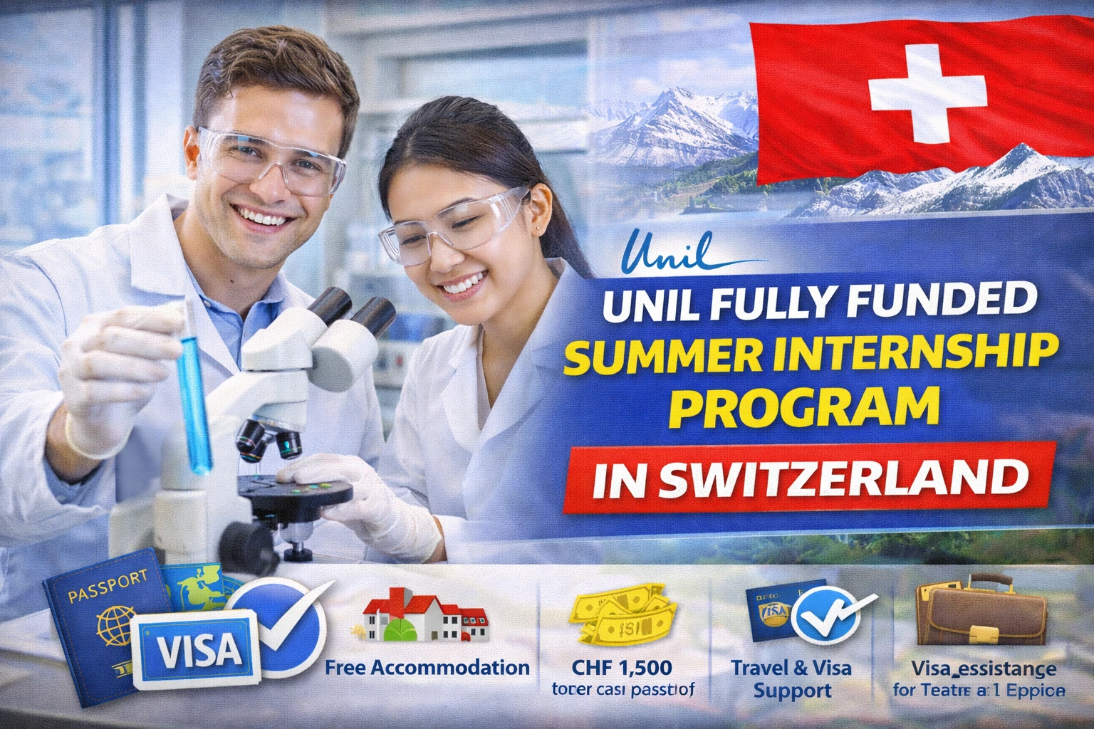 UNIL Fully Funded Summer Internship Program in Switzerland