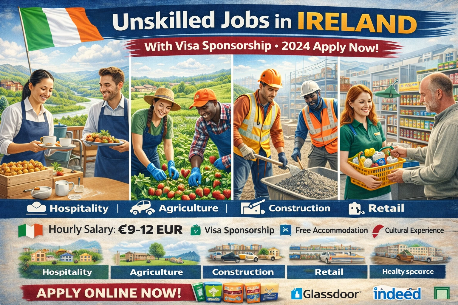 Unskilled Jobs in Ireland With Visa Sponsorship