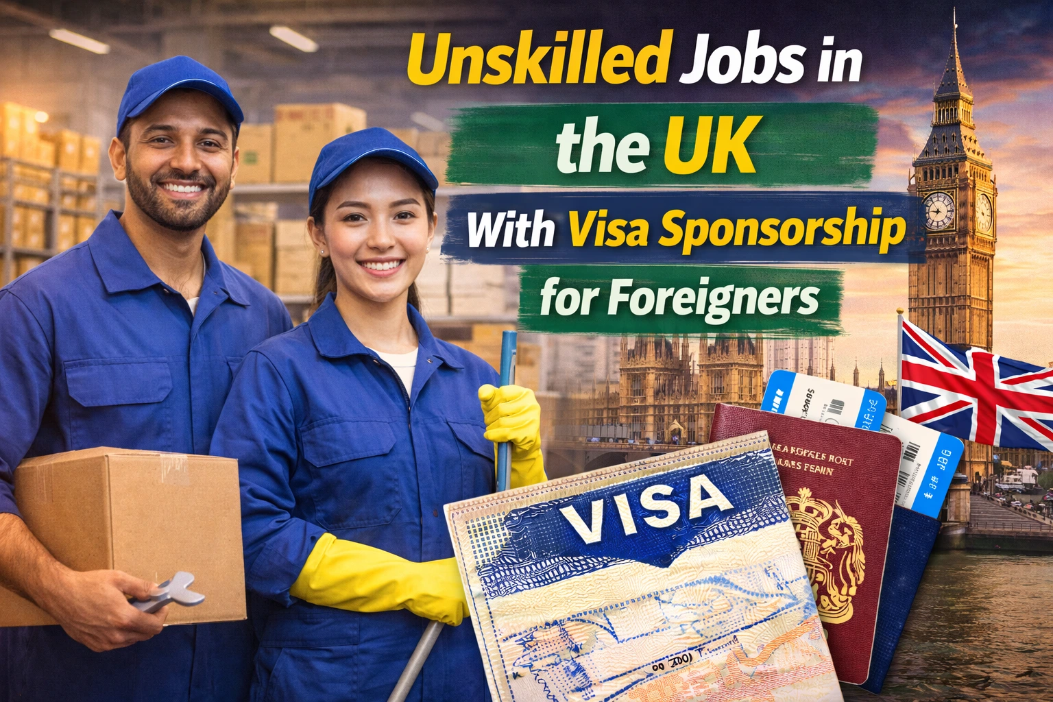 Unskilled Jobs in the UK With Visa Sponsorship for Foreigners