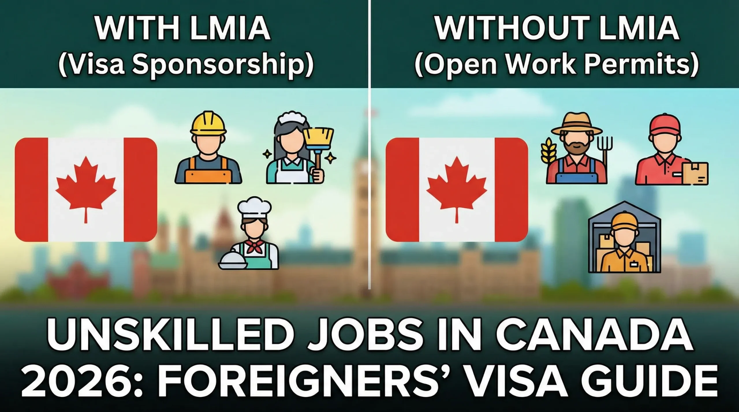 Unskilled Jobs in Canada for Foreigners 2026 (With and Without LMIA) – Visa Sponsorship Guide