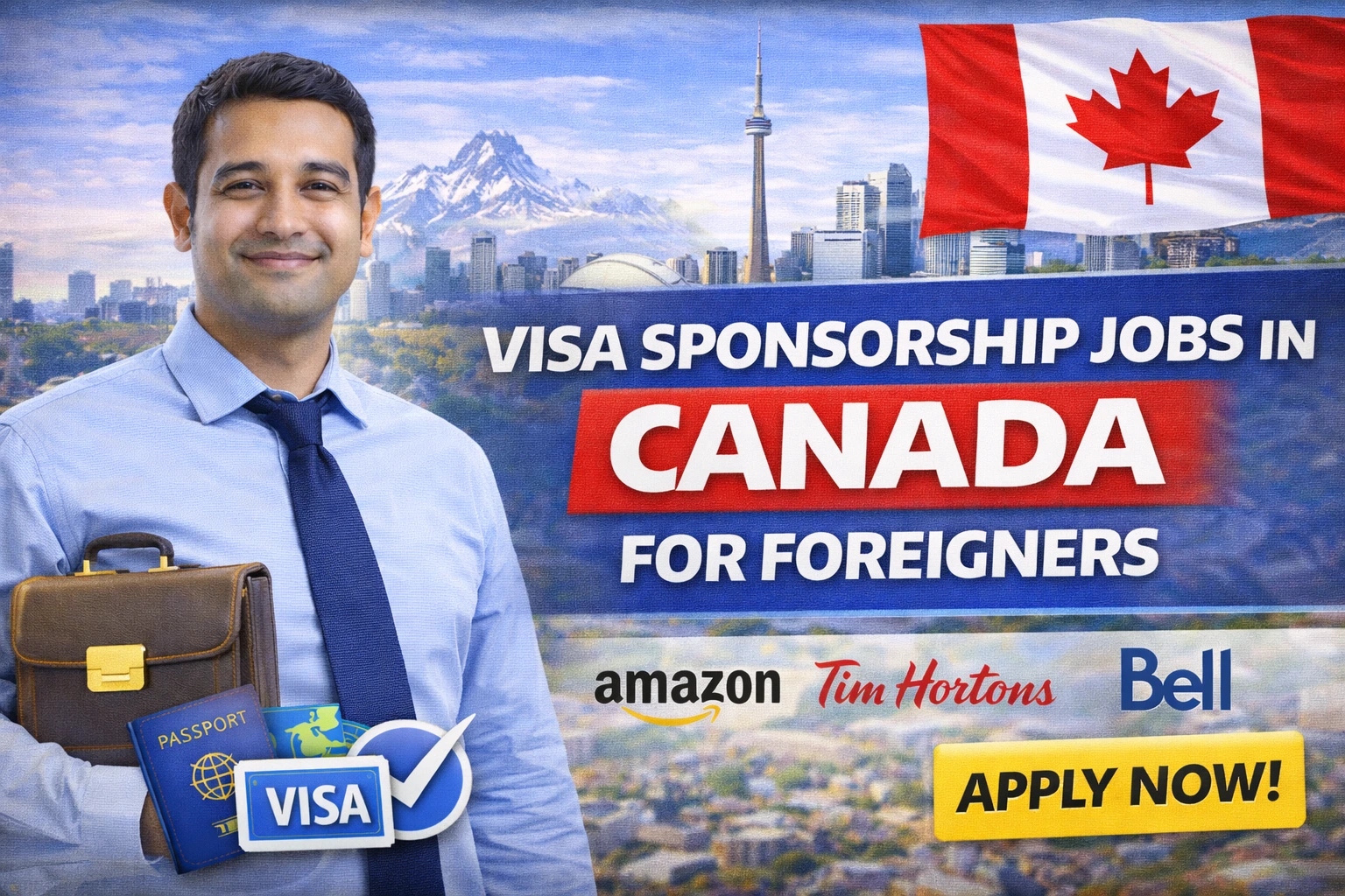 Visa Sponsorship Jobs in Canada for Foreigners