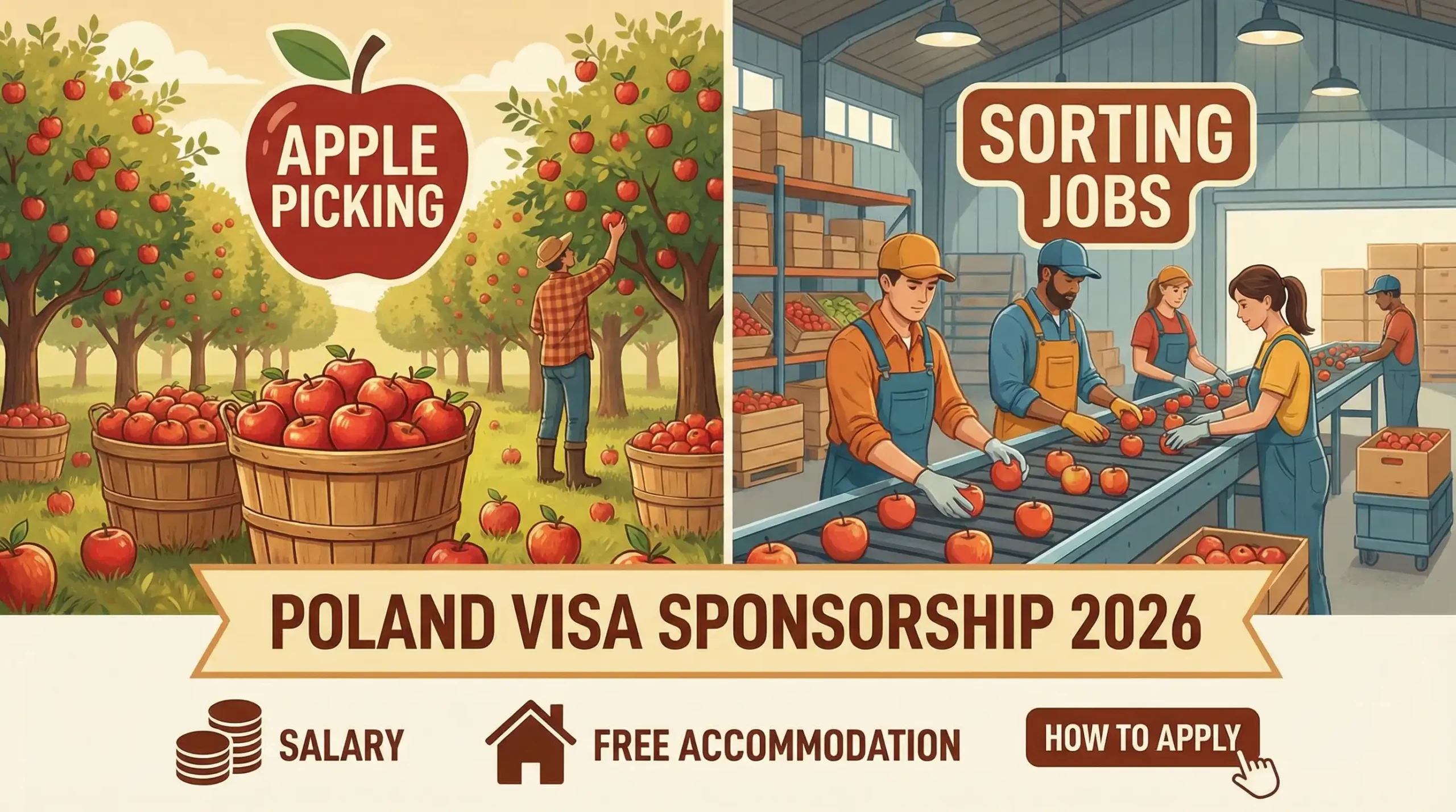 Apple Picking and Sorting Jobs in Poland with Visa Sponsorship 2026 – Salary, Free Accommodation & How to Apply