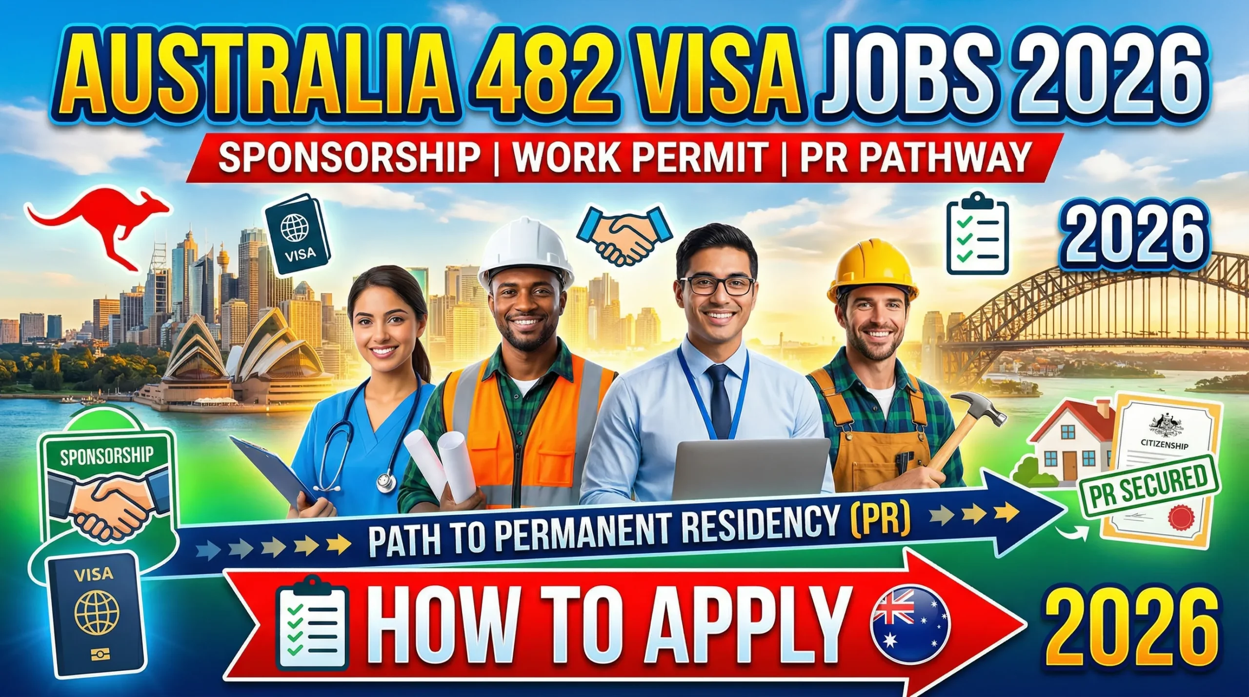 Australia 482 Visa Sponsorship Jobs 2026 – Work Permit, PR Pathway & How to Apply