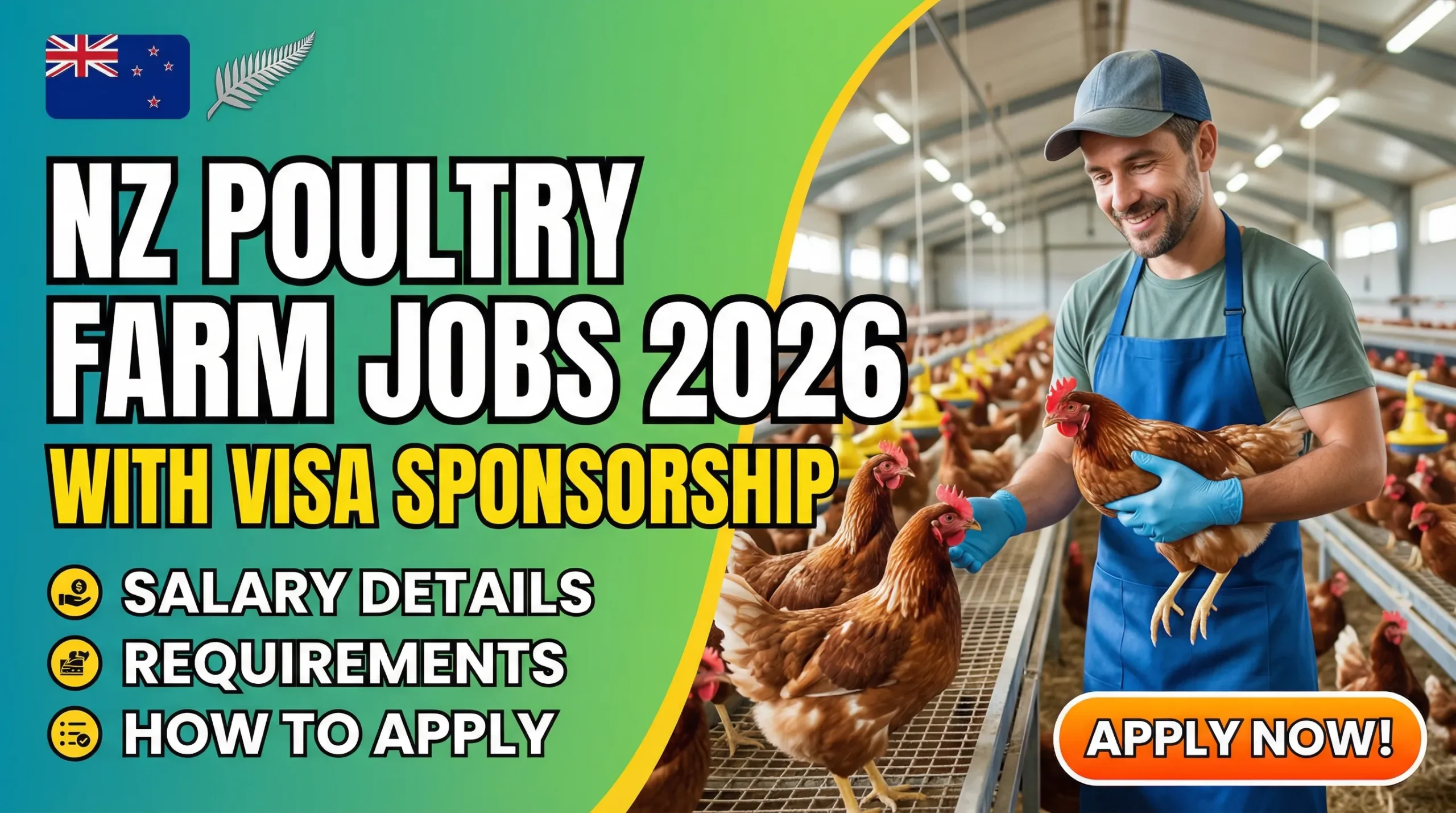 Poultry Farm Worker Jobs in New Zealand with Visa Sponsorship