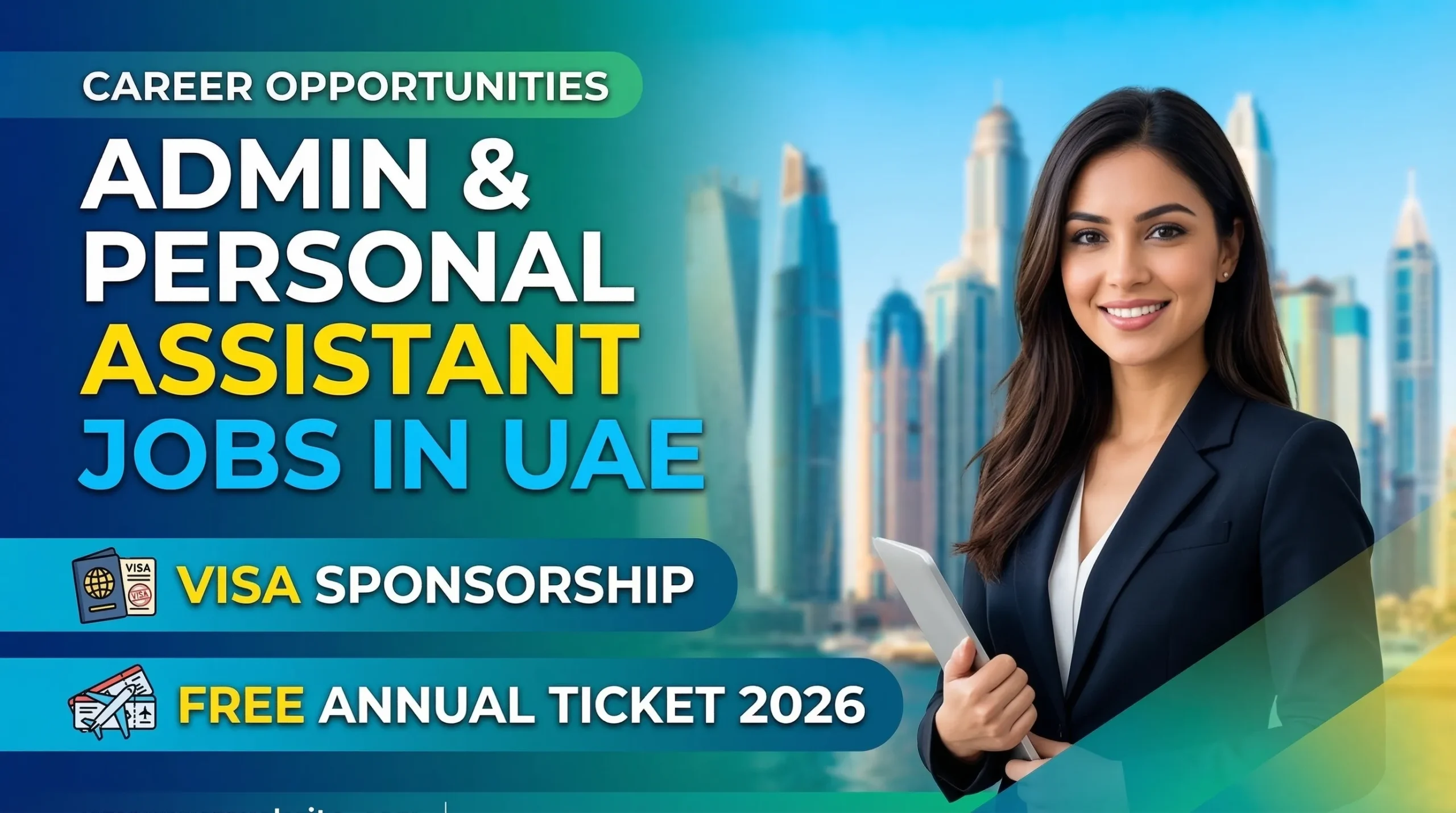 Admin Assistant / Personal Assistant Jobs in UAE with Visa Sponsorship and Free Annual Ticket 2026