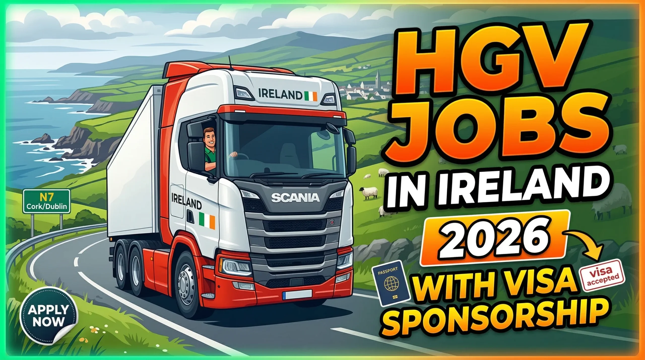 HGV Truck Driver Jobs in Ireland with Visa Sponsorship 2026