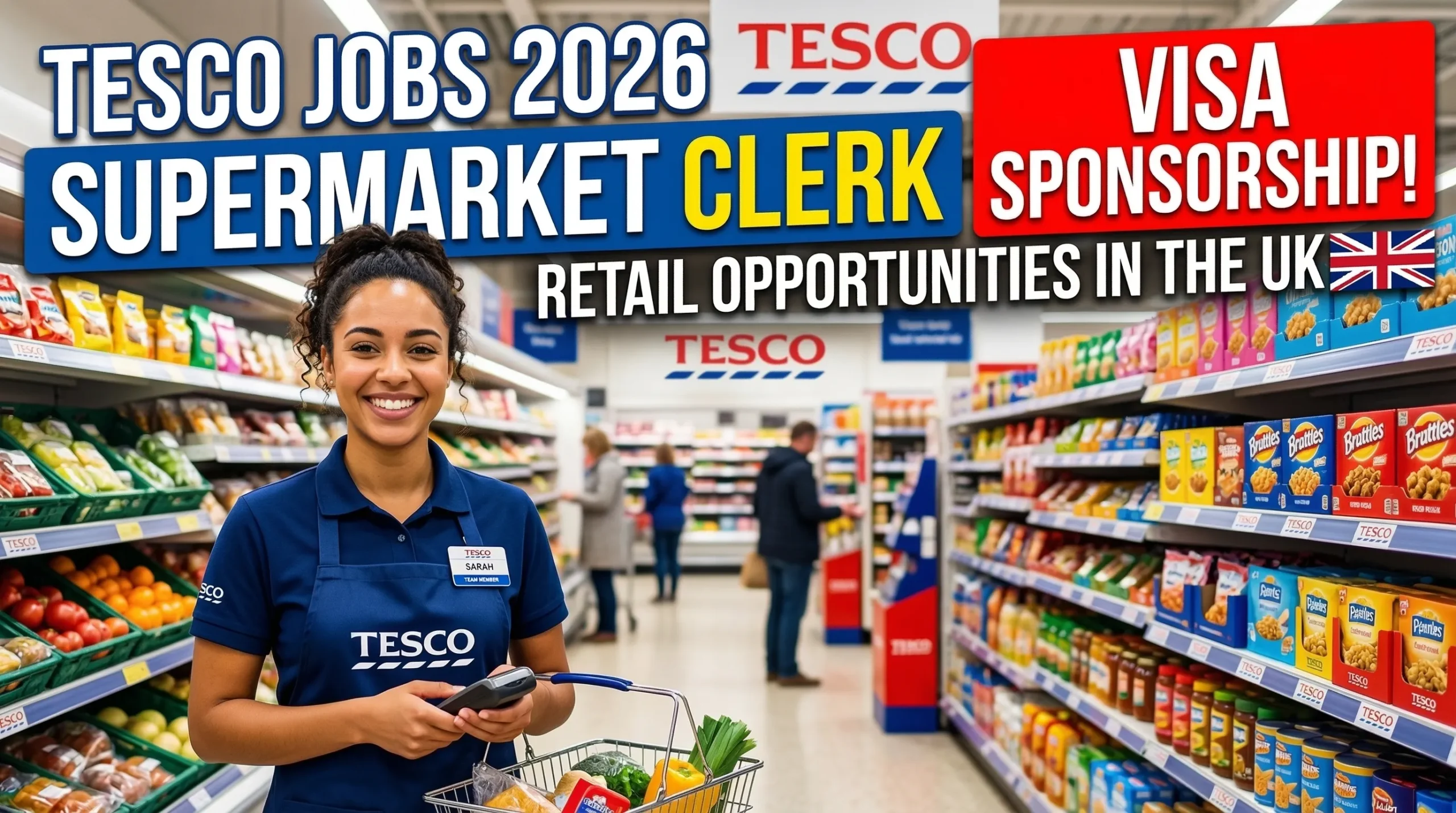 Supermarket Clerk Jobs at Tesco with Visa Sponsorship 2026 – Retail Opportunities in the UK