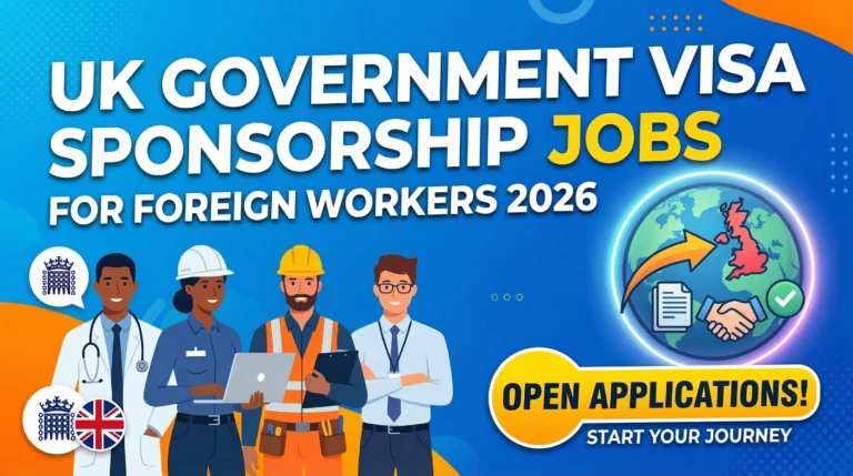 UK Government Visa Sponsorship Jobs for Foreign Workers 2026