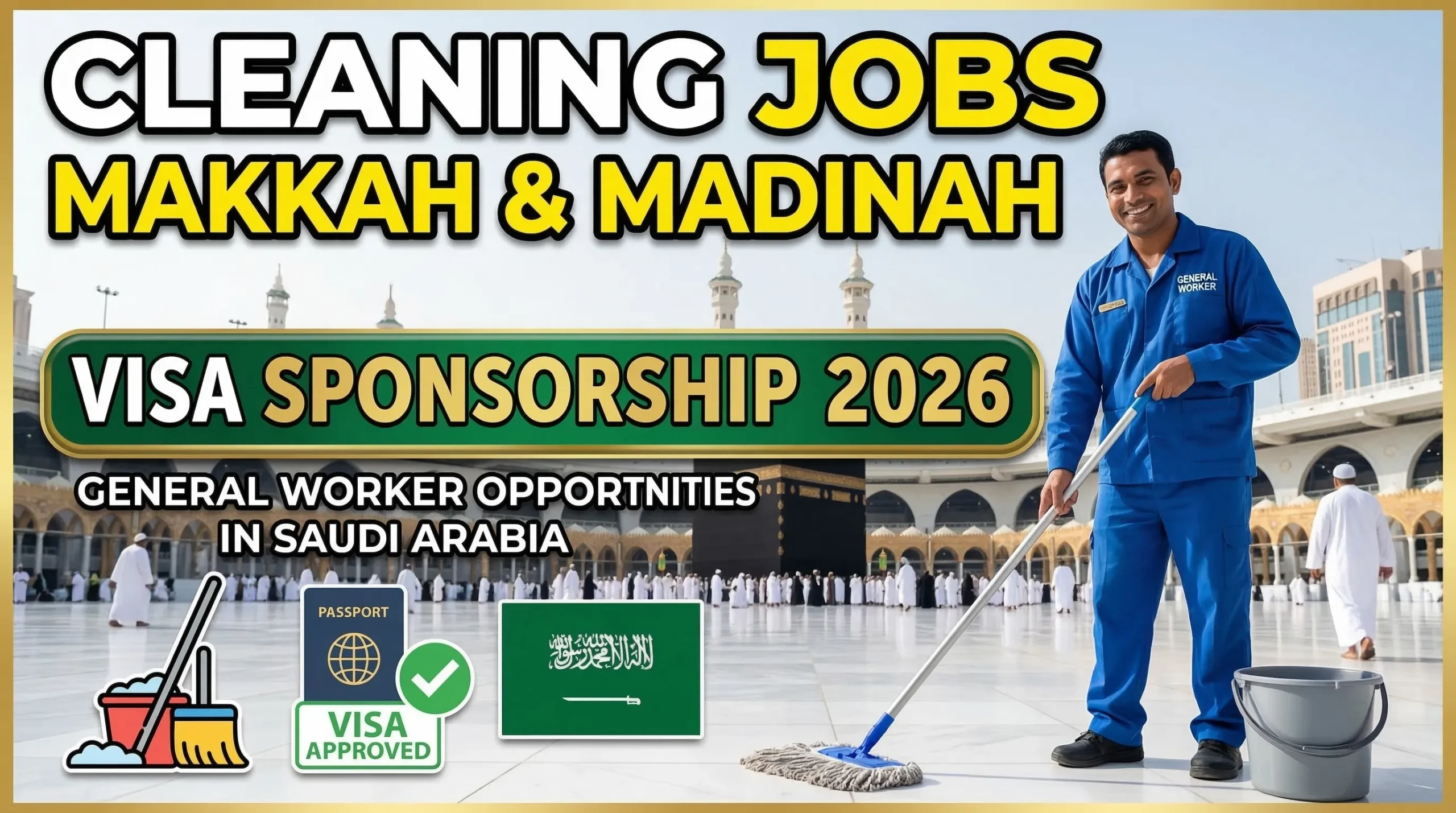 Cleaning Jobs in Makkah and Madinah with Visa Sponsorship 2026 – General Worker Opportunities in Saudi Arabia