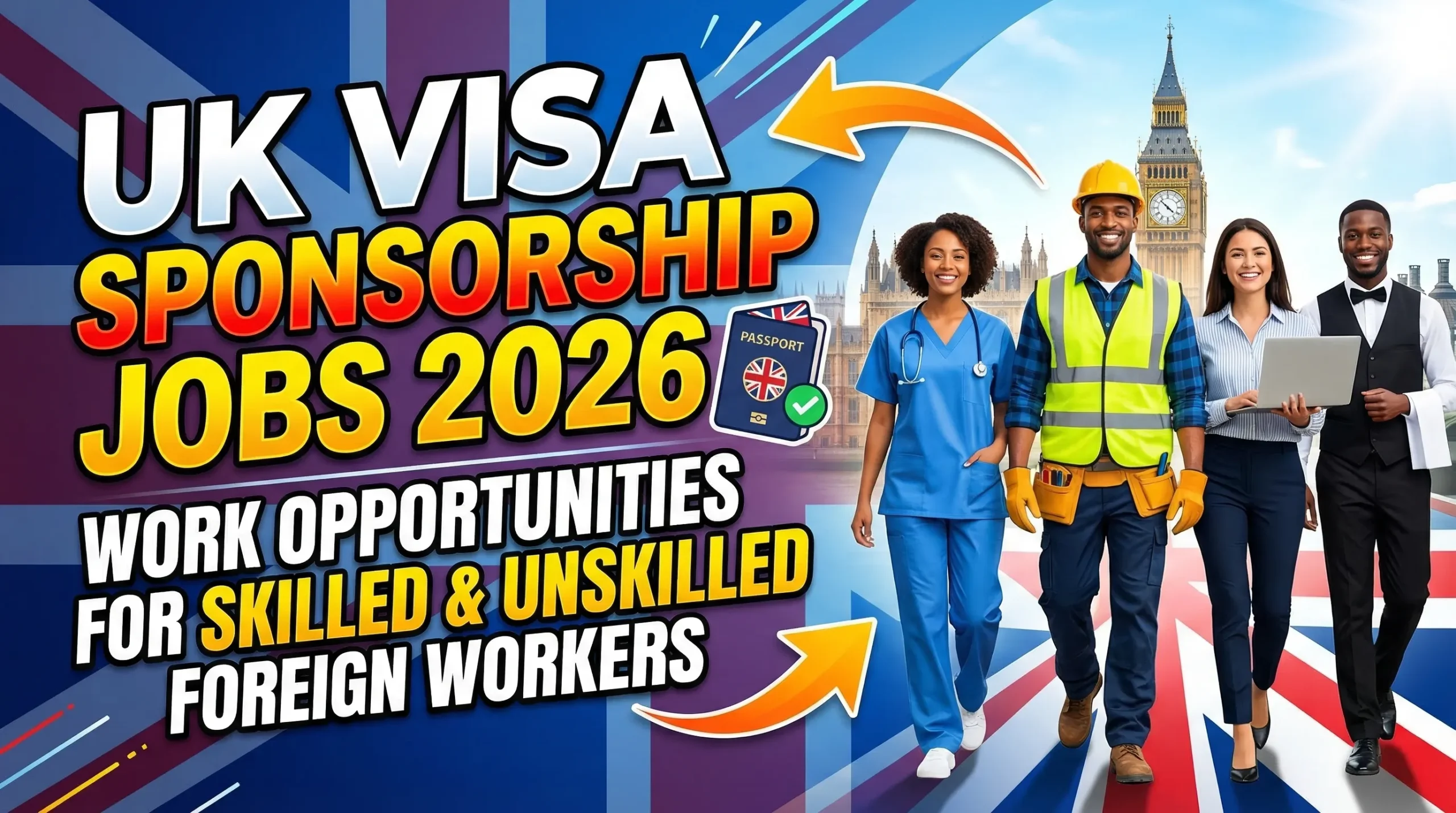UK Visa Sponsorship Jobs 2026 – Work Opportunities for Skilled and Unskilled Foreign Workers