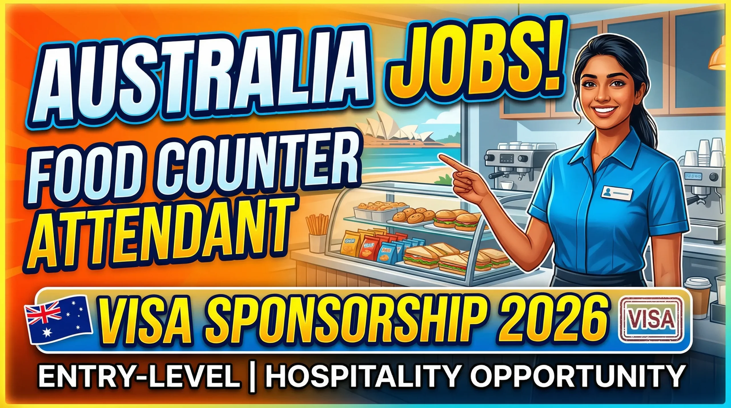 Food Counter Attendant Jobs in Australia with Visa Sponsorship 2026 – Entry-Level Hospitality Opportunity