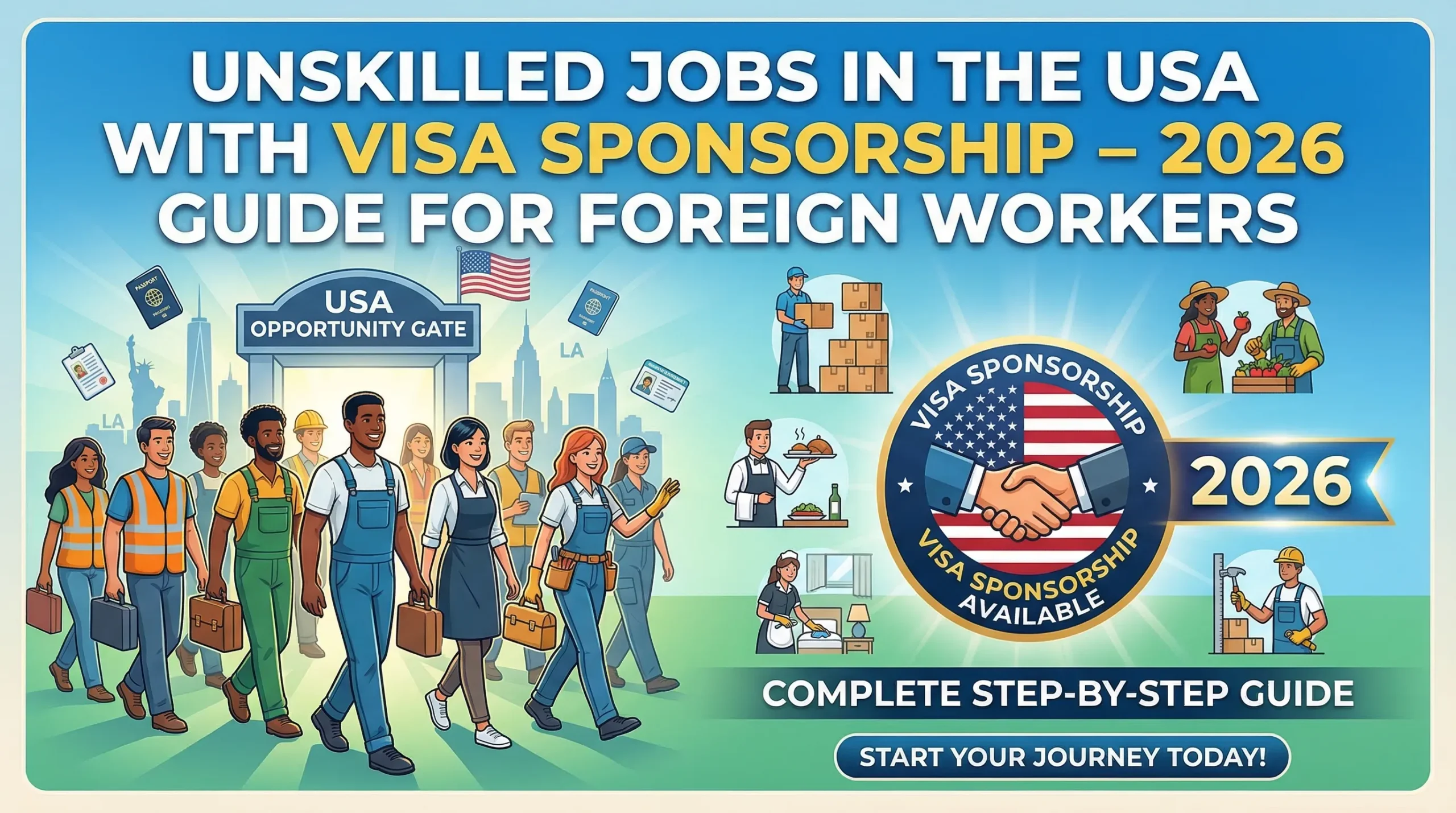 Unskilled Jobs in the USA with Visa Sponsorship – 2026 Guide for Foreign Workers