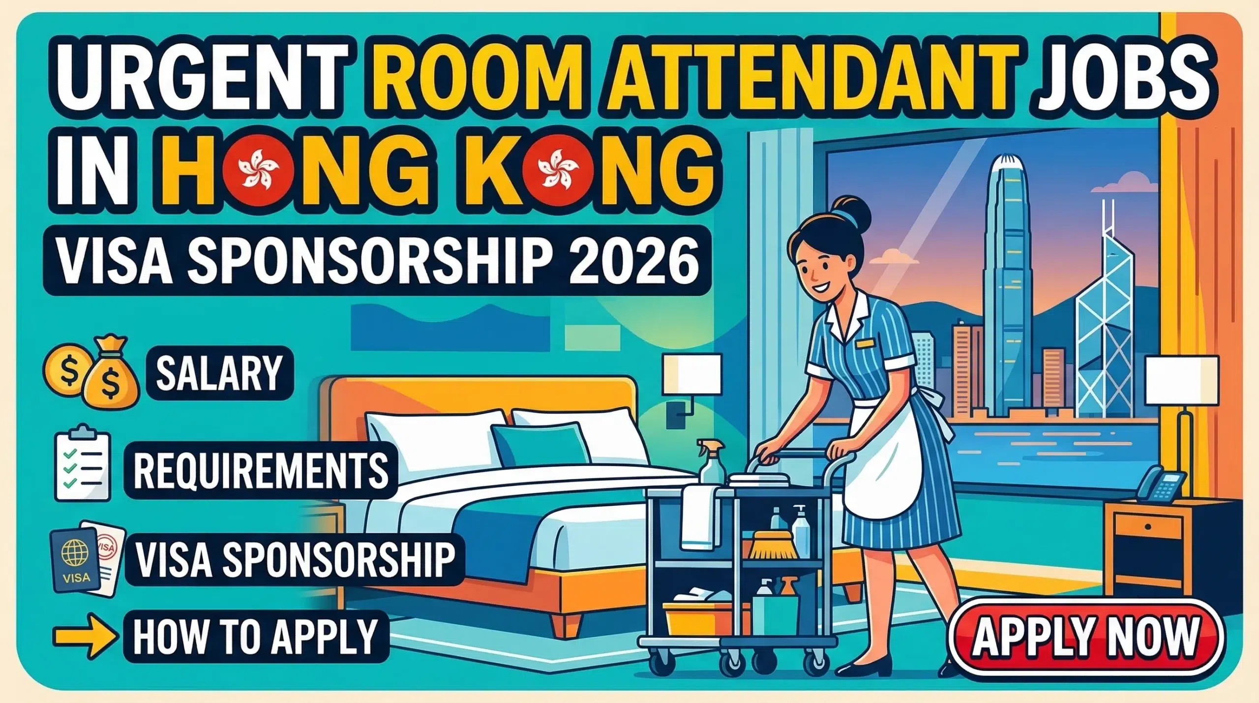 Urgent Room Attendant Jobs in Hong Kong with Visa Sponsorship 2026 – Salary, Requirements and How to Apply