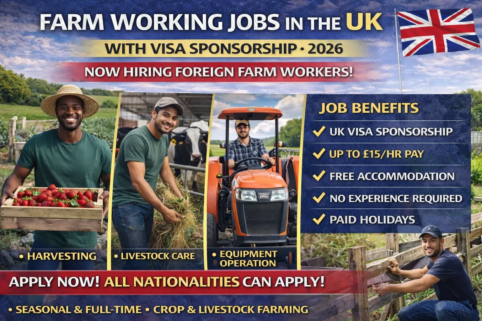 Farm Working Jobs in the UK with Visa Sponsorship