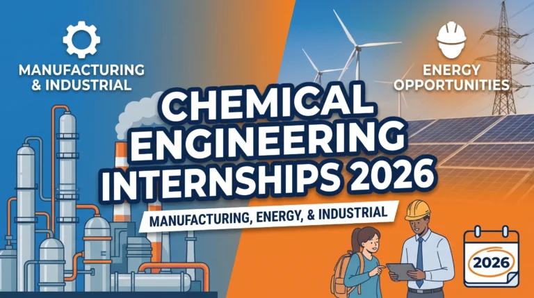 Chemical Engineering Internships 2026: Manufacturing, Energy and Industrial Opportunities